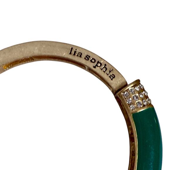 3/$20 Lia Sophia Set 2 Women's Goldtone & Enamel Rhinestones Chromatic Blacelets - Picture 4 of 8